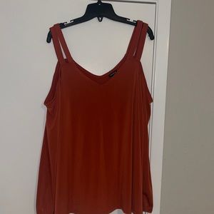 COPY - Cold shoulder, burnt orange blouse